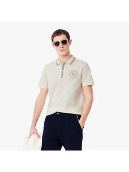 Lacoste - Cotton Printed White Polo T-Shirt