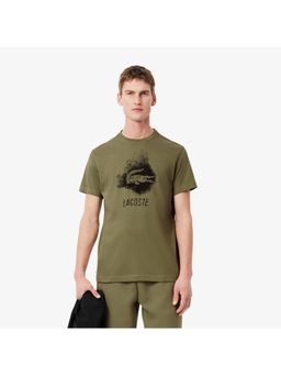 Lacoste - Cotton Blend Printed Green T-Shirt