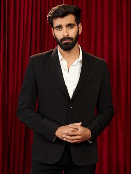 Vastramay - Black Solid Lachka Imported Suiting Blazer