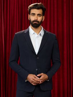 Vastramay - Blue Solid Lachka Imported Suiting Blazer