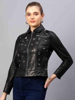 Saint G - Black Solid Leather Jacket