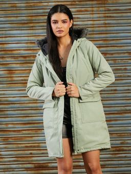 Campus Sutra - Green Solid Jacket