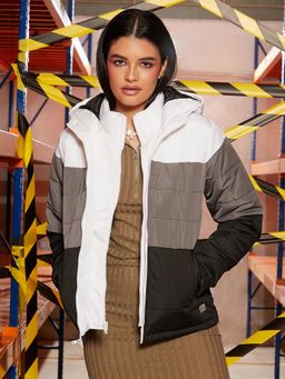 Campus Sutra - Multi-Color Colorblock Puffer Jacket