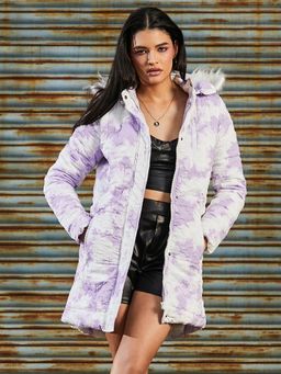 Campus Sutra - Multi-Color Tie & Dye Puffer Jacket