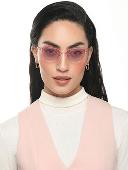 Vincent Chase - by Lenskart Future Classics Gold Frame Pink Lens Cat Eye Polarised Sunglass-VC S16552-C2 (39)