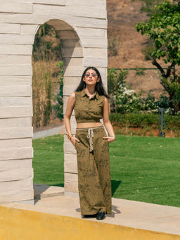 RUIAAN - Olive Printed Co-Ord