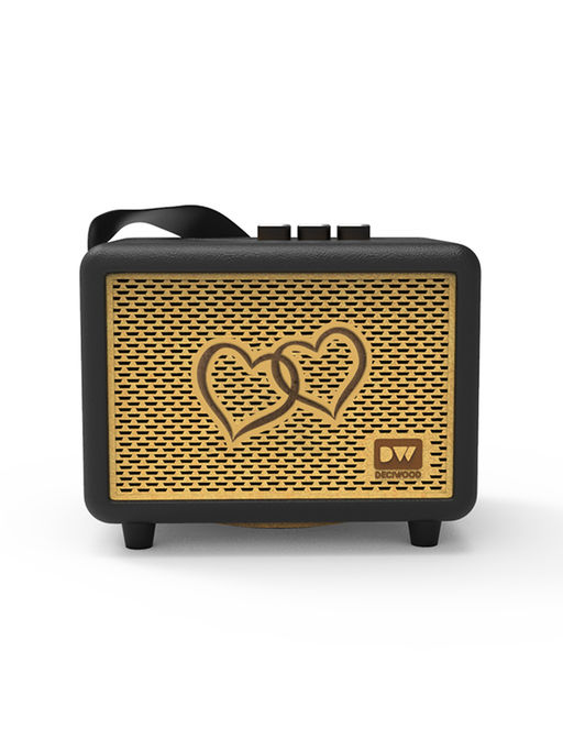 DECIWOOD Unplugged 35W Wooden Body, 4500 mAh Battery, 7-8 Hrs Play Time, Bluetooth Speaker-Black