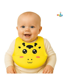Chinmay Kids - Yellow Waterproof Easy-Wipe Silicone Baby Bib (12-18 Months)