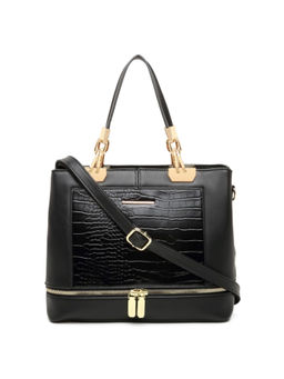 Diana Korr - Black Solid Faux Leather Satchel
