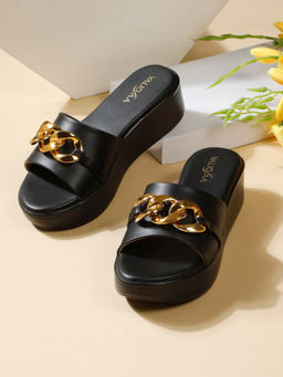 VALIOSAA - Women Black Platform Heels