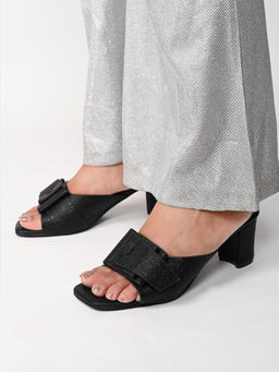 ALL TABS OPEN - Women Black Party Block Heels