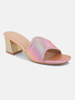 ALL TABS OPEN - Women Shaded Pink Ope Toe Block Heels
