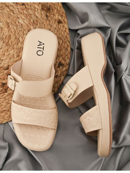 ALL TABS OPEN - Women Women Beige Adjustable Strap Sandals