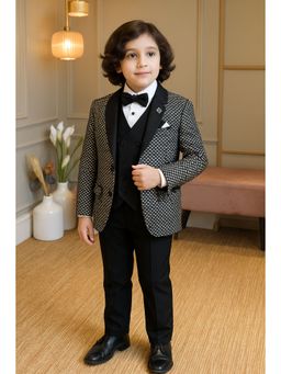 devils n angels - Black Tuxedo Shirt With Pant & Coat Pocket Square Bow Tie