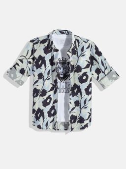 CHARCHIT - Boys Cotton Full Sleeves Floral Printed Shirt And T-Shirt