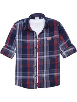 CAVIO - Boys Full Sleeves Checked Shirt And T-Shirt