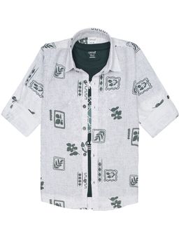 CAVIO - Boys Full Sleeves Printed Shirt And T-Shirt