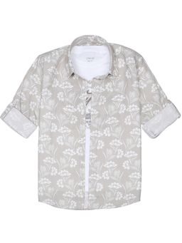 CAVIO - Boys Full Sleeves Floral Printed Shirt And T-Shirt