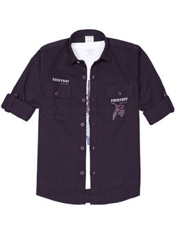 CAVIO - Boys Full Sleeves Graphic Printed Shirt And T-Shirt