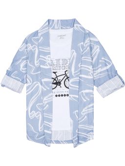 CHARCHIT - Boys Full Sleeves Printed Shirt And T-Shirt
