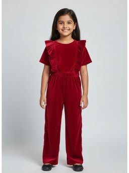 Fairies Forever - Maroon Velvet Jumpsuit