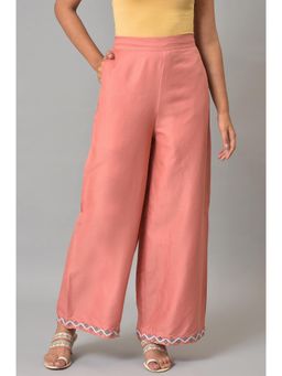 W - Orange Solid Parallel Pant
