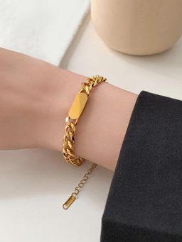 Peora - Gold Plated Stainless Steel Link Chain Openable Bracelet