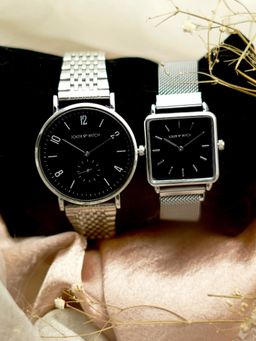 Joker and Witch - Black Stainless Steel Watch (Pack of 2) - JWCW73