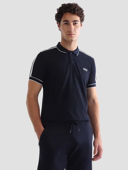 U.S. POLO ASSN. - Navy Blue Men's Solid Slim Fit Active Polo T-Shirt