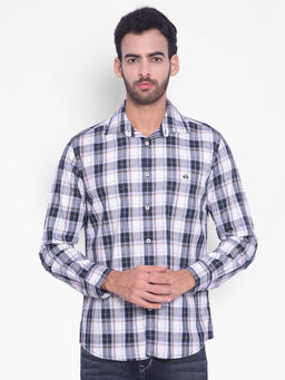 CRIMSOUNE CLUB - Mens Blue Checked Shirt