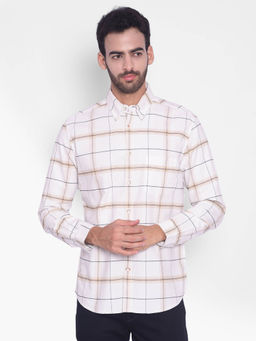 CRIMSOUNE CLUB - Mens White Checked Shirt
