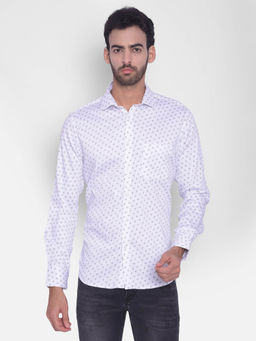 CRIMSOUNE CLUB - Mens White Printed Shirt