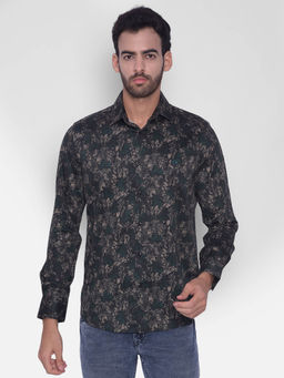 CRIMSOUNE CLUB - Mens Green Printed Shirt