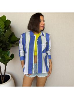 Label Tanvee - Blue and White Stripe Oversized Shirt