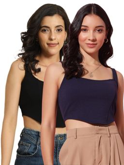 Trend Arrest - Corset Style Sleeveless Crop Tops (Pack of 2)