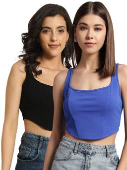 Trend Arrest - Corset Style Sleeveless Crop Tops (Pack of 2)