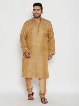 Vastramay - Men Beige Viscose Blend Kurta