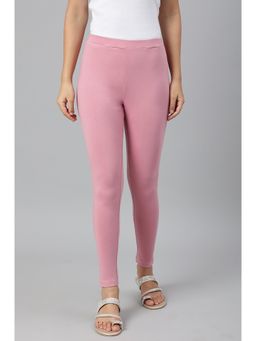 W - Pink Cotton Jersy Lycra Leggings