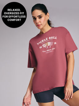 Kica - Cotton Oversized Printed Graphic Tshirt -KIC020 Pink Pickle