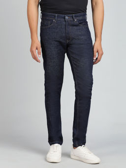 JadeBlue - Raw Navy Blue Cotton Stretch Washed Slim Fit Jeans