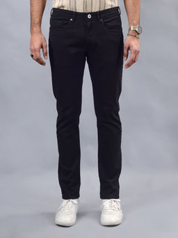 JadeBlue - Jet Black Cotton Stretch Slim Fit Washed Pattern Jeans