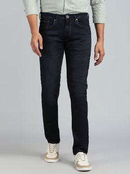 JadeBlue - Petrol Navy Blue Cotton Stretch Washed Slim Fit Jeans