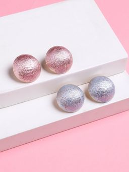 Sohi - Womens Ribbed Stud Earrings - Blush Pink-Lavender