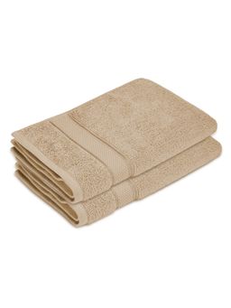 Boutique Living - Luxe Loom Cotton Dark Beige Hand Towels - (M) (Pack of 2)