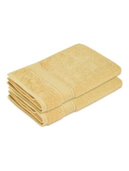 Boutique Living - Luxe Loom Cotton Light Yellow Hand Towels - (M) (Pack of 2)