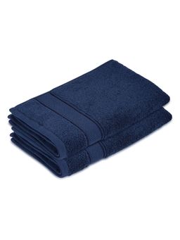 Boutique Living - Luxe Loom Cotton Navy Blue Hand Towels - (M) (Pack of 2)