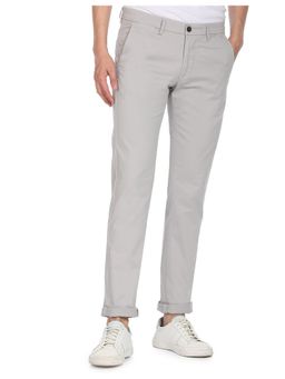 Arrow - Sports Men Grey Bronson Slim Fit Solid Casual Trousers