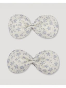 EARLY SUNDAY - Penelope Alligator Clip 2 Pcs Set canvas Cotton Linen, Mini Flower Grey