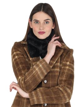 Monte Carlo - Women Polyester Blend Black Solid Muffler