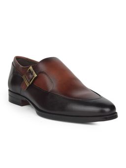 Hush Puppies - Mens Brown Monk Strap Shoes
